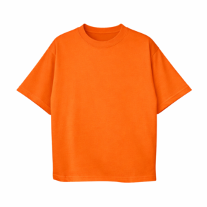 Classic Loom Oversized T-Shirt for Men | Cotton Round Neck Orange Color