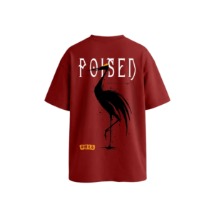 Poised Oversized T-Shirt for Men – 220 GSM Cotton Graphic Round Neck Tee