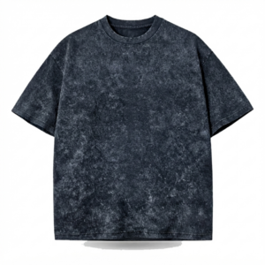 Classic Loom Acid Wash Charcoal Oversized T-Shirt, Cotton Short Sleeve Crew Neck Tee